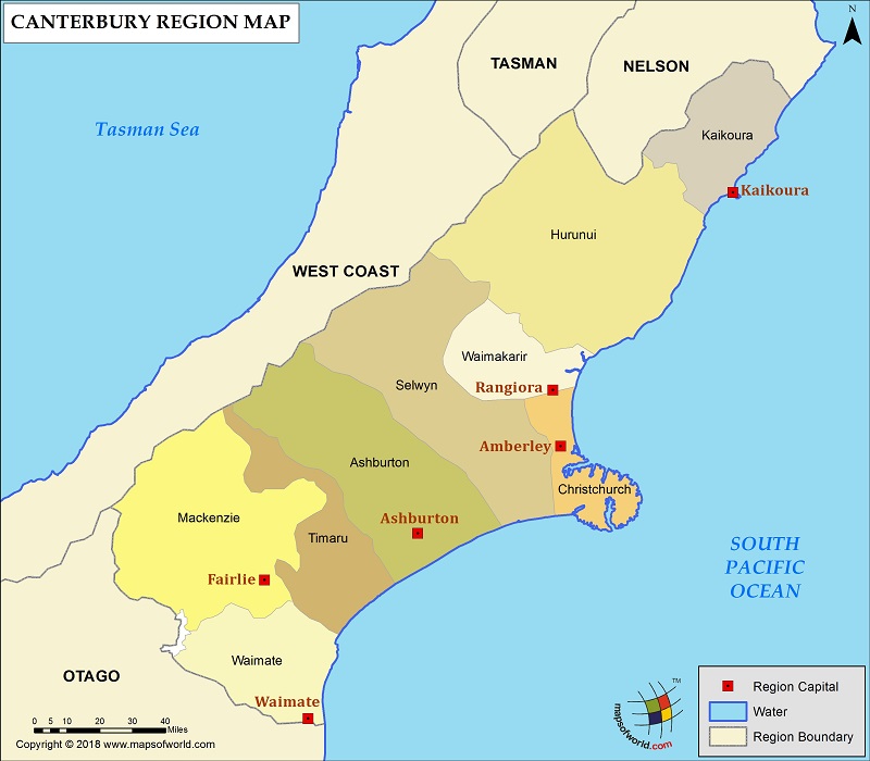 Canterbury Map Districts Of Canterbury Region New Zealand   Canterbury Map 