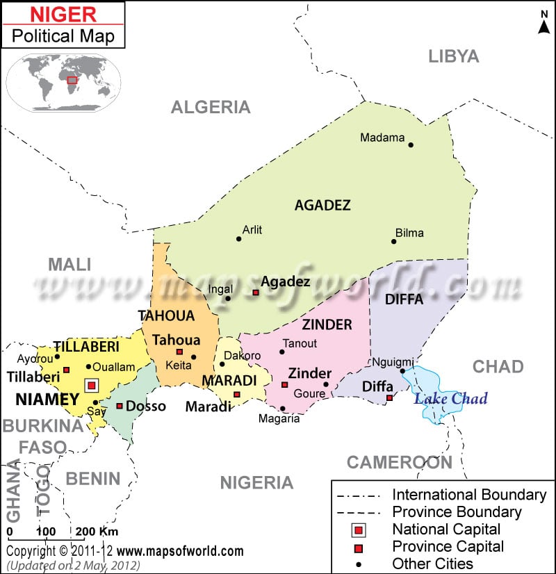 Political Map of Niger