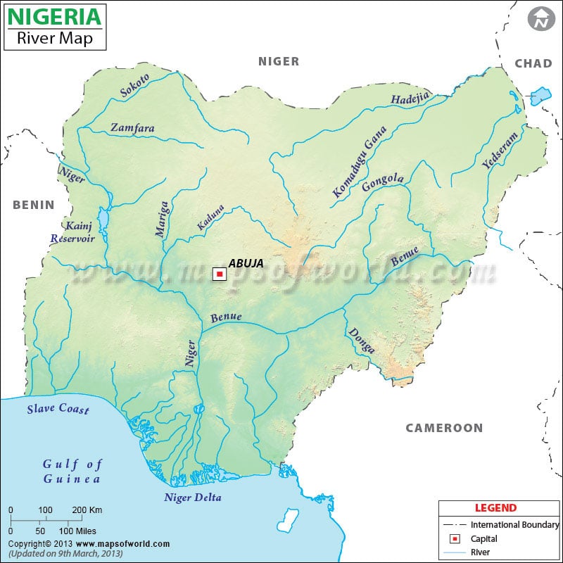 Nigeria River Map