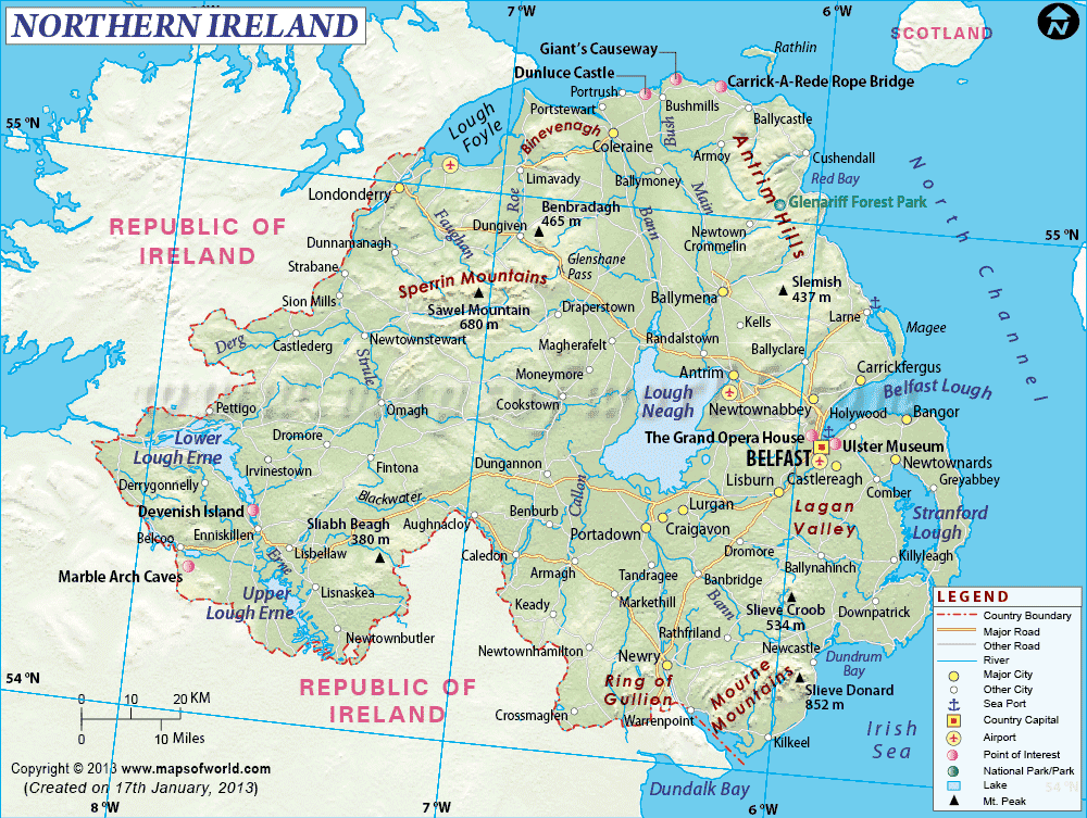 Map Of Northern Ireland Map Of Northern Ireland – Mapsofworld.com