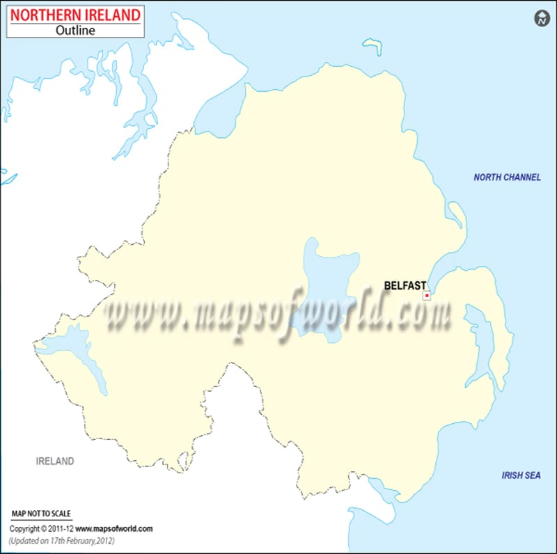 Northern Ireland Map Outline | Blank Map of Kiribati