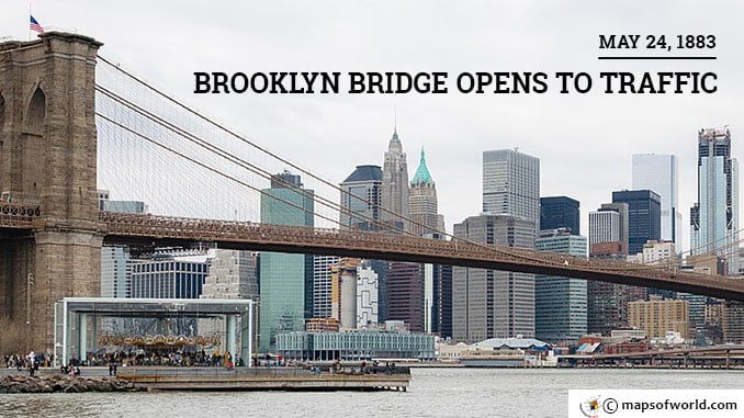May 24 1883 – Brooklyn Bridge Opens to Traffic |