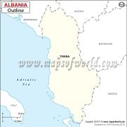 Blank Map of Albania