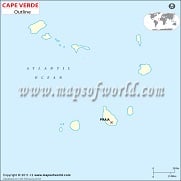 Blank Map of Cape Verde