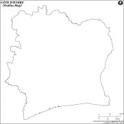 Blank Map of Cote Divoire