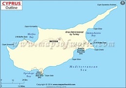 Blank Map of Cyprus