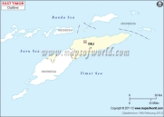Blank Map of Timor Leste