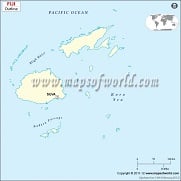 Blank Map of Fiji