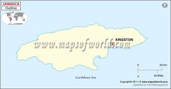 Blank Map of Jamaica