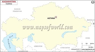 Blank Map of Kazakhstan