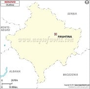 Blank Map of Kosovo