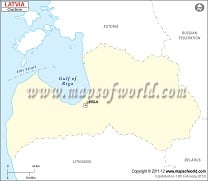 Blank Map of Latvia