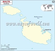 Blank Map of Malta