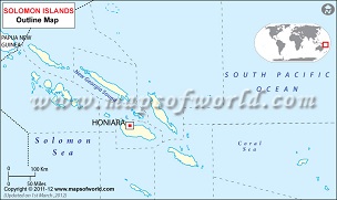 Blank Map of Solomon Islands