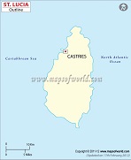 Blank Map of Saint Lucia