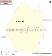 Blank Map of Swaziland