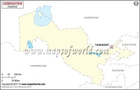 Blank Map of Uzbekistan