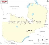 Blank Map of Zambia