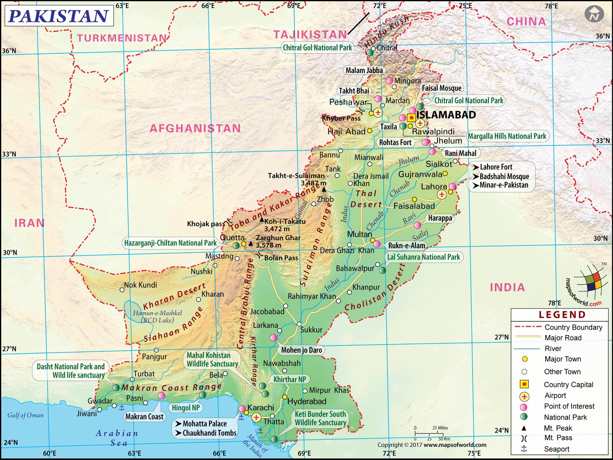 A Map Of Pakistan
