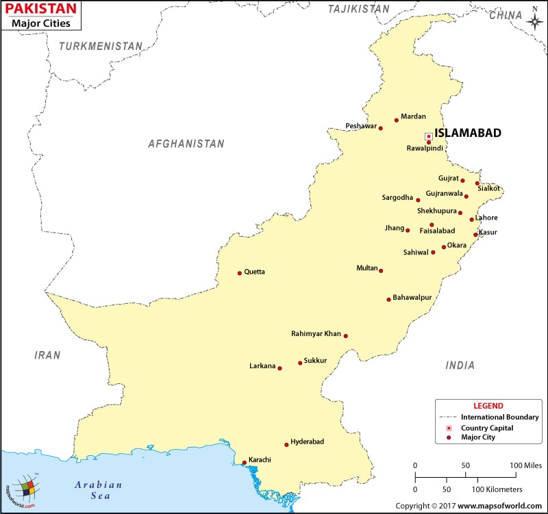 Pakistan Cities Map