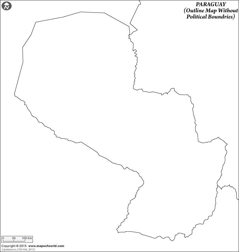 Paraguay Map Outline