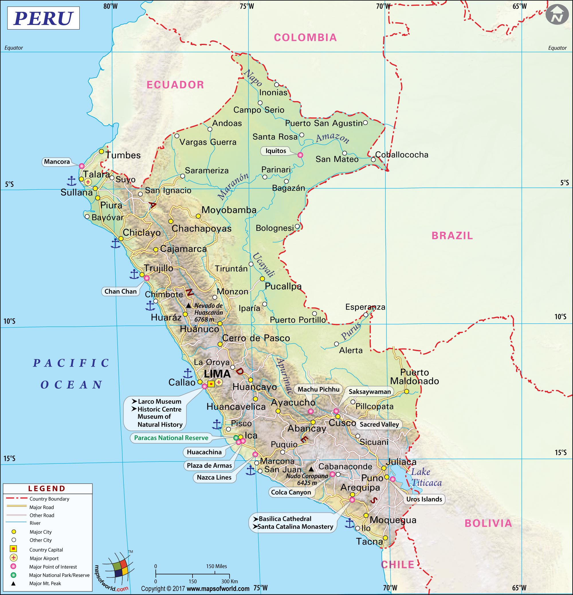 Large Peru Map Image