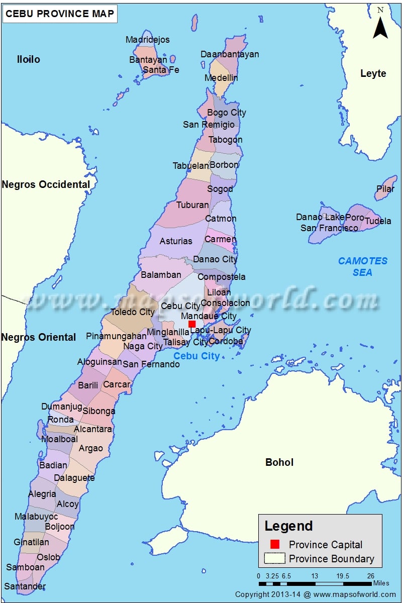 Cebu Province Philippines Map