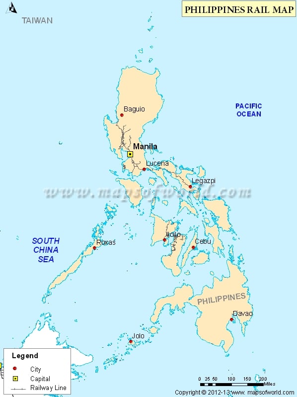 Philippines Rail Map, Railway Map of Philippines
