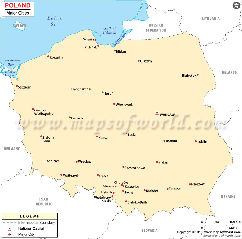 Poland Cities Map