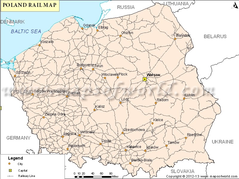 Poland Rail Map