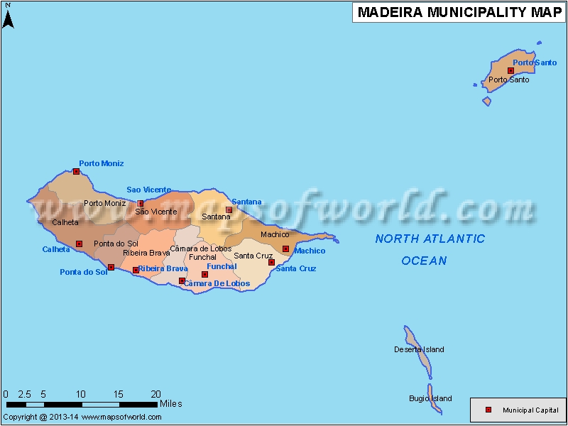 Map Portugal Divided By Districts Madeira 库存矢量图（免版税）1939927984