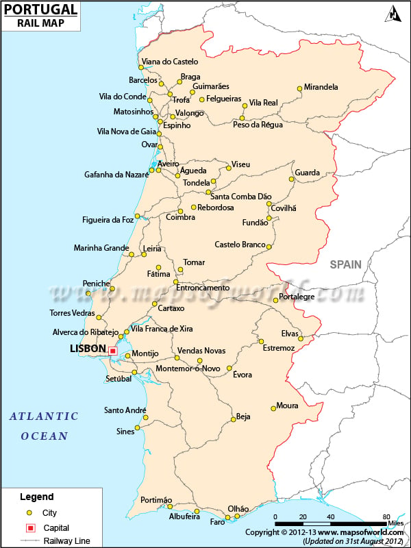 Portugal Rail Map