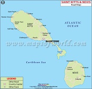 St Kitts And Nevis Road Map