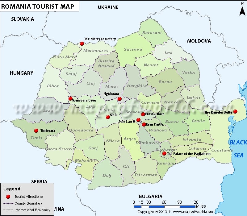 Romania Travel Map