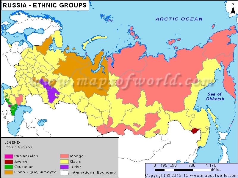Russia Ethnic Groups Map