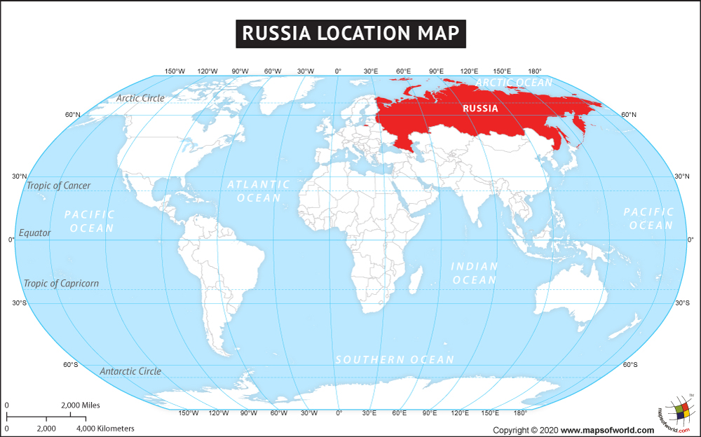 World russia map Map of