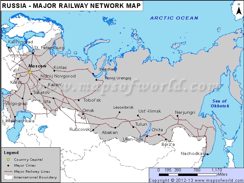 Russia Railways Map
