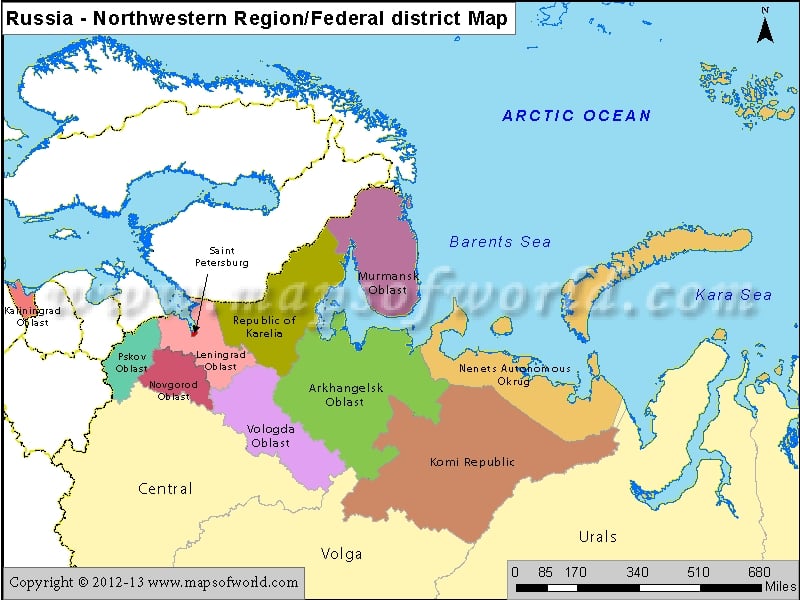 North West Russia Map