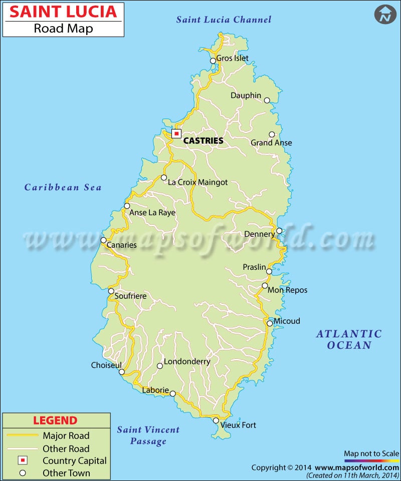 Saint Lucia Road Map