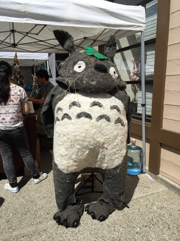 A giant, needle-felted Totoro