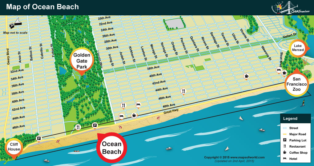 Map of Ocean Beach, San Francisco