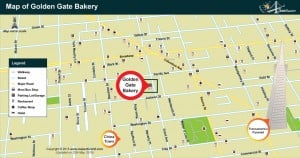 Map of Golden Gate Bakery, San Francisco
