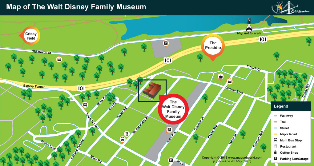 Location Map of Walt Disney Family Museum