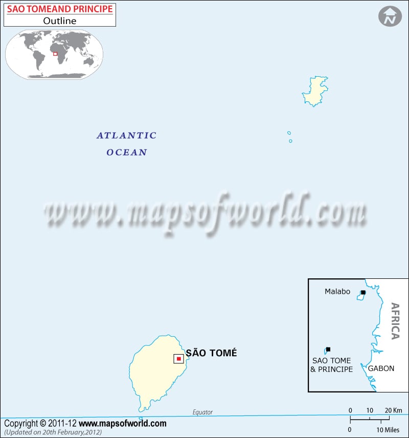 Sao Tome Principe Outline Map
