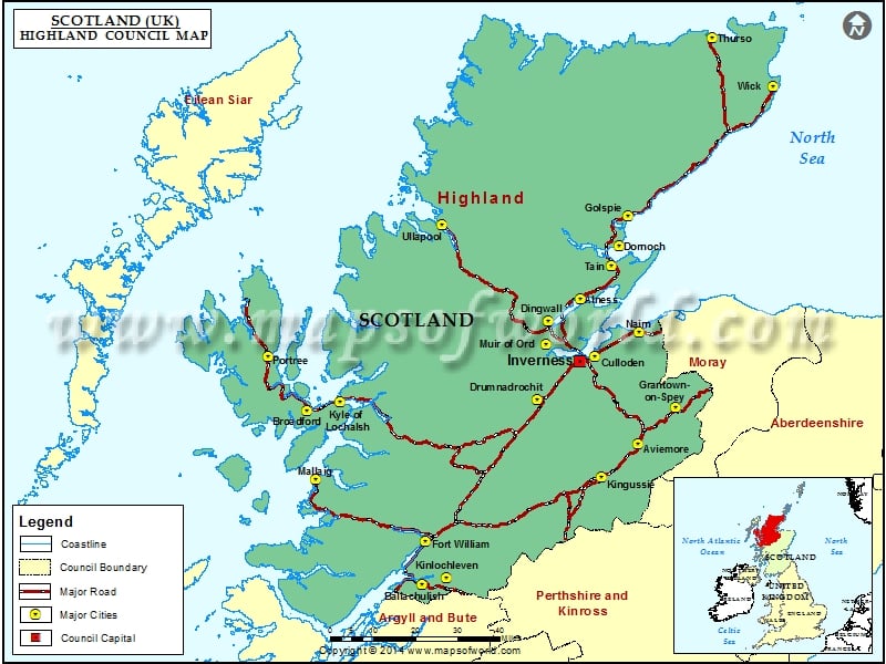Map of Highland Council