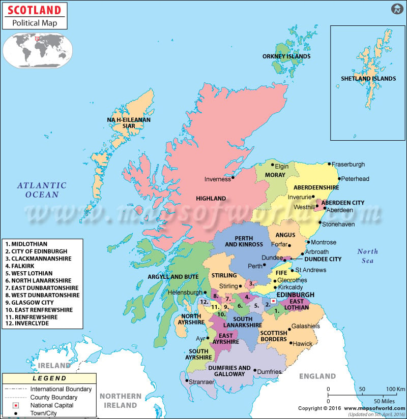 Scotland Map Europe