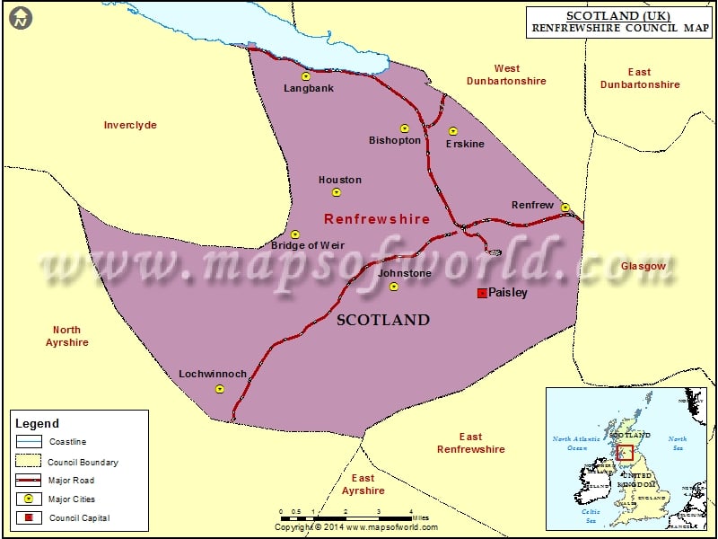Map of Renfrewshire Council