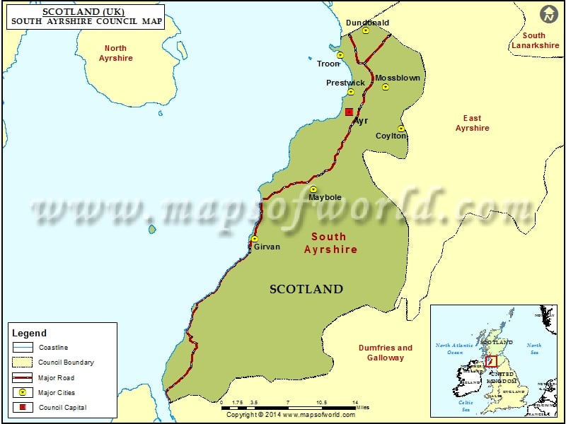 Map of South Ayrshire Council