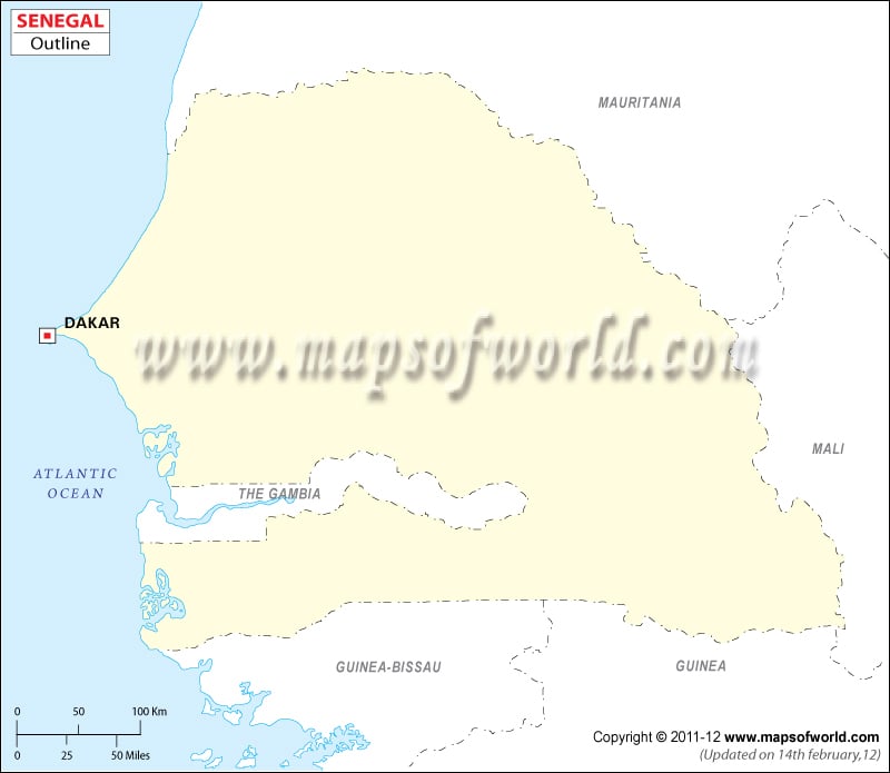 Senegal Map Outline