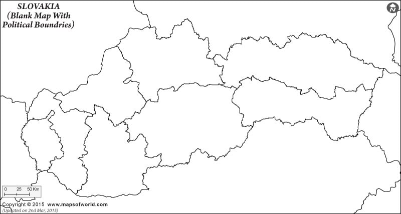 Slovakia Blank Map With Poltical Boundries